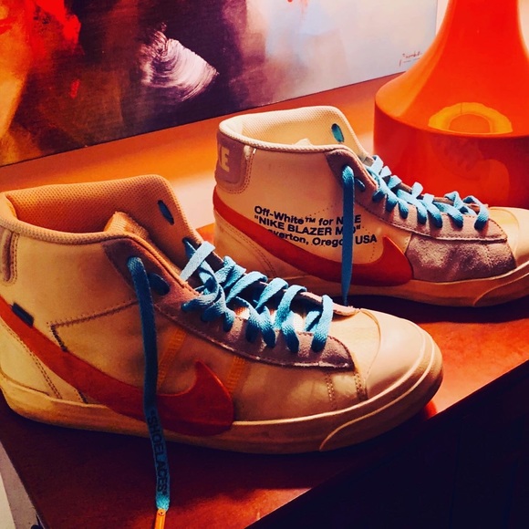 AUTHENTIC OFF-WHITE X NIKE MID BLAZER AA3832-700 - Picture 3 of 7